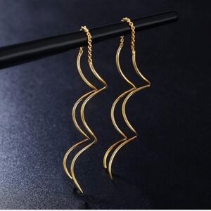 🌻 | SPRING CLEARANCE | Threader Dangle Earrings Curve Twist Shape